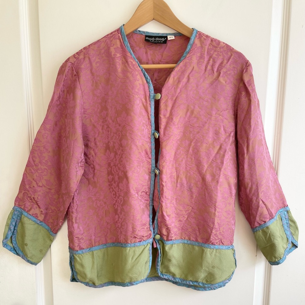 Vintage Goody Goody California Silk Blend Kimono Style Top Size Small Artsy Flaw